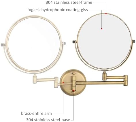 Wall-Mounted Lighted Double-Sided Makeup Mirror