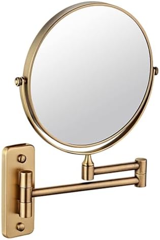 8 Inch Wall Mounted Lighted Makeup Mirror with Swivel Arm and Magnification