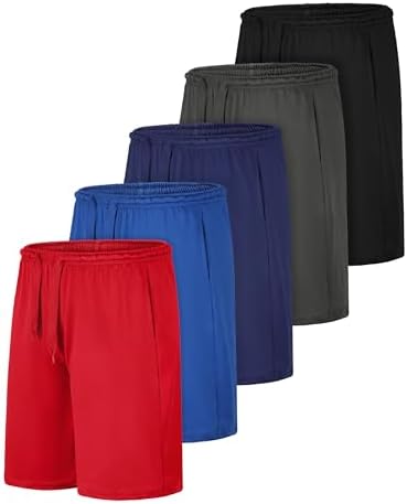 Resinta 5-Pack Boys Performance Gym Shorts