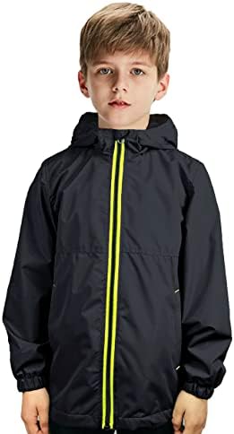 boys Lightweight Waterproof Hooded Rain Jacket