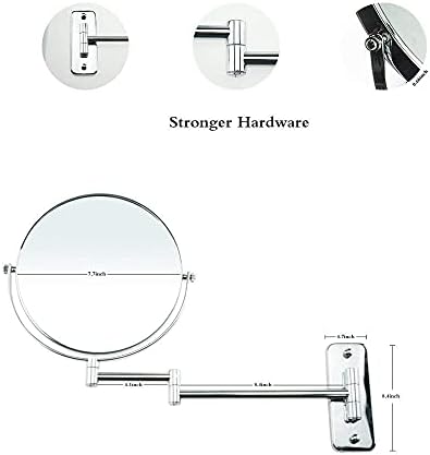 Adjustable Two-Sided Makeup Mirror with 10X Magnification