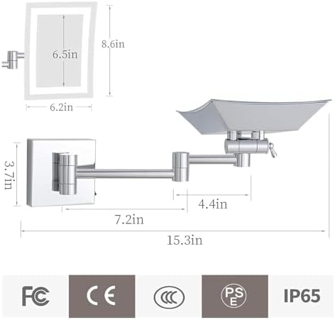 Versatile Lighted Makeup Mirror for Home Bathroom