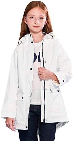 SOLOCOTE Kids Waterproof Rain Jacket with Hood for 5-14 Years