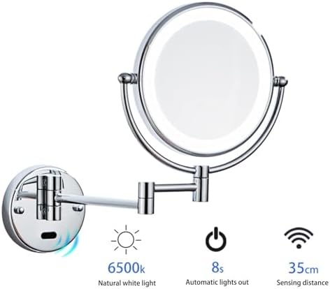Wall-Mounted Lighted Makeup Mirror Rose Gold