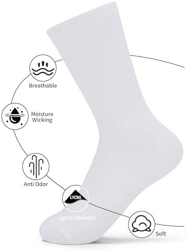 Anti Stink Solid Combed Cotton Dress Socks for Boys 6-8 Years