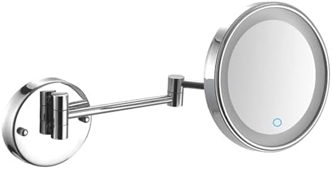Wall-Mounted Lighted Makeup Mirror Chrome LED