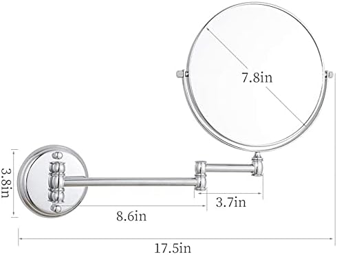 OGRAFF Wall-Mounted Makeup Mirror 8-inch Chrome Finish Elegant bathroom tool