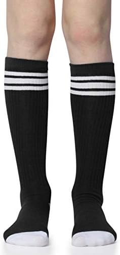 Three-Pair Stripe Tube Socks for Boys and Girls
