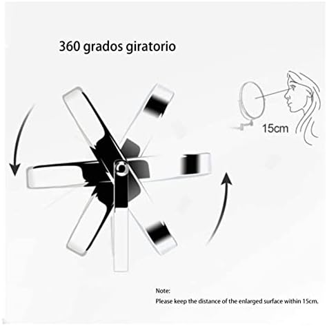 Adjustable 8-inch Vanity Mirror with 360-Degree Rotation