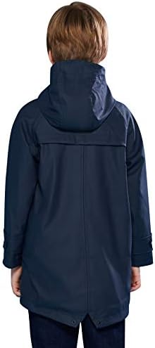 SOLOCOTE Kids Waterproof Rain Jacket with Hood 5-14Y