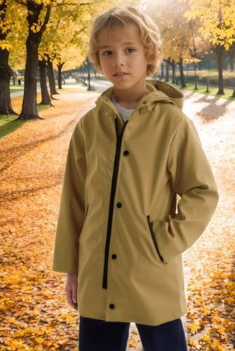 SOLOCOTE - Waterproof Kids Rain Jacket - Boys Girls 5-14Y