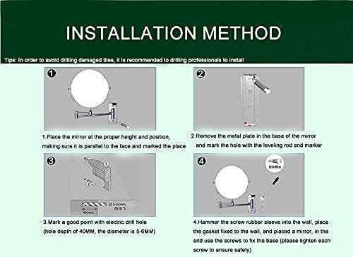 Adjustable Two-Sided Makeup Mirror with 10X Magnification