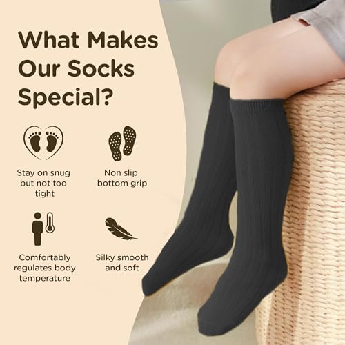 Babysoy Non-Slip Knee High Socks Set of 3