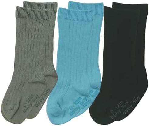 Babysoy Non-Slip Knee High Socks Set of 3