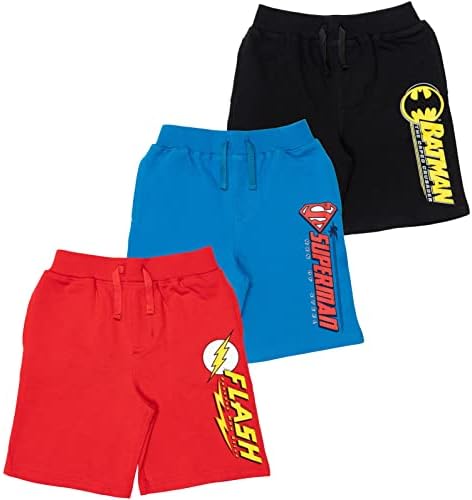 DC Justice Universe BoysBatman Superman Flash 3-Pack Shortscu