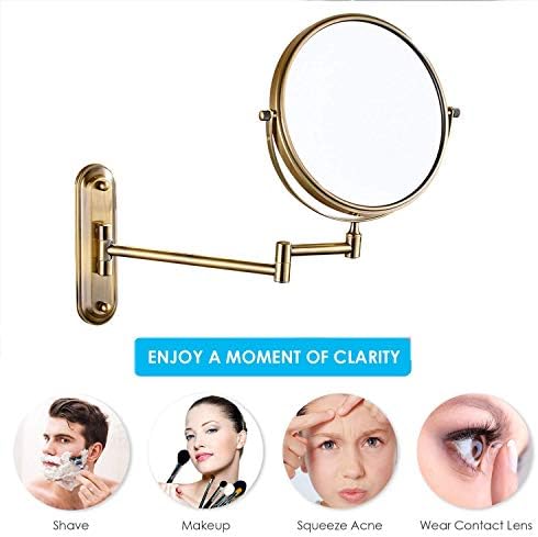 68-Inch Wall-Mounted Makeup Mirror with Magnification and Swivel