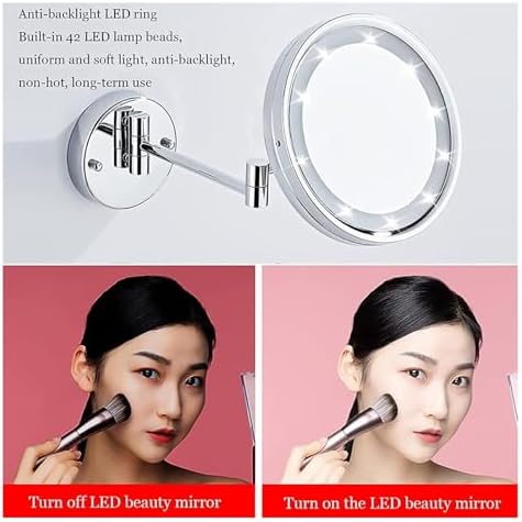 Wall-Mounted Lighted Makeup Mirror Rose Gold