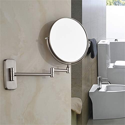 Double-Sided Makeup Mirror Extendable Wall-Mounted 3X Magnifying Shaving Mirror