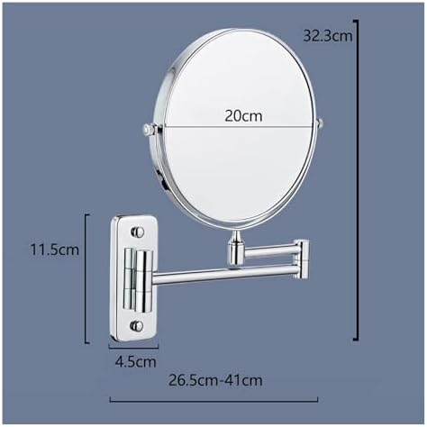 8 Inch Wall Mounted Lighted Makeup Mirror with Swivel Arm and Magnification