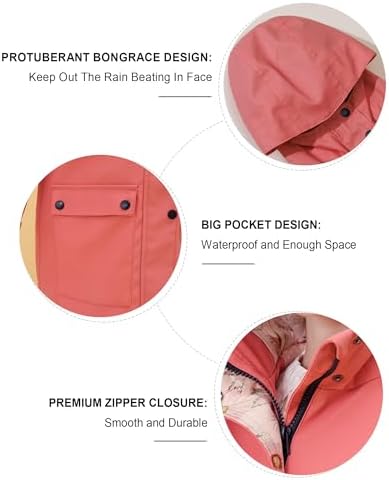 Kids Waterproof Rain Jacket for Boys Girls