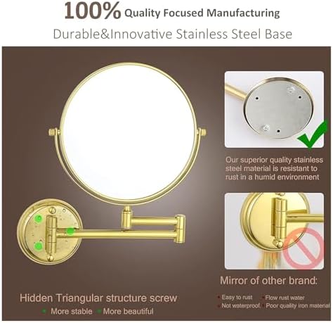 Ergonomic Wall-Mounted Lighted Makeup Mirror