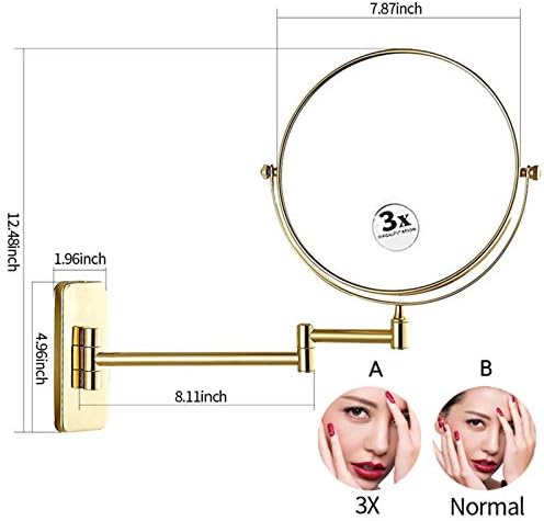 OGRAFF Wall Mounted Makeup Mirror Extendable Double Sided