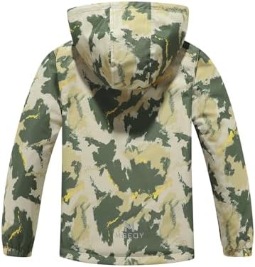 MGEOY Boys Girls Rain Jackets Waterproof Hooded Raincoats for Kids 4-14Y