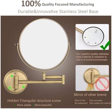 Wall-Mounted Lighted Double-Sided Makeup Mirror