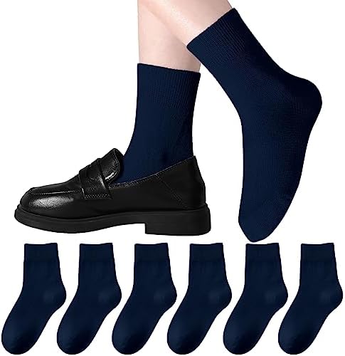 Coziwill Boys Girls 6 Pair Breathable Crew Socks