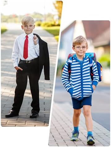 Anti Stink Solid Combed Cotton Dress Socks for Boys 6-8 Years