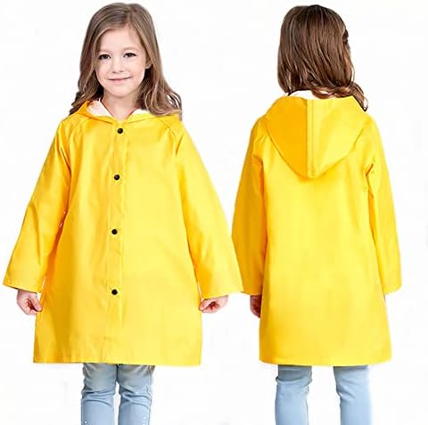 Amivoo Kids Yellow Rain Jacket - Waterproof Comfy for Boys Girls