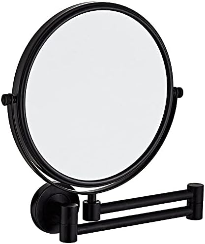 Vanity Mirror with 10X Magnification Double-Sided Wall-Mounted Black