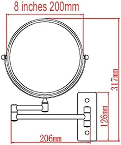 Adjustable 8-inch Vanity Mirror with 360-Degree Rotation