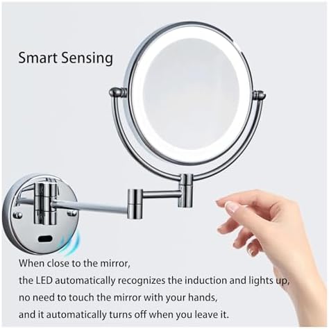 Wall-Mounted Lighted Makeup Mirror Rose Gold