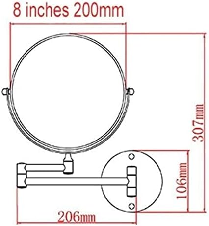 Copper 8-inch Makeup Mirror with 5x Magnification
