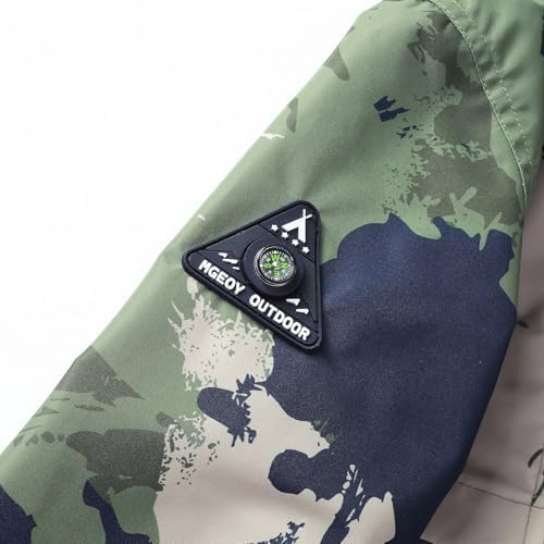 MGEOY Boys Girls Rain Jacket - Waterproof Windproof Fuzzy-Lined