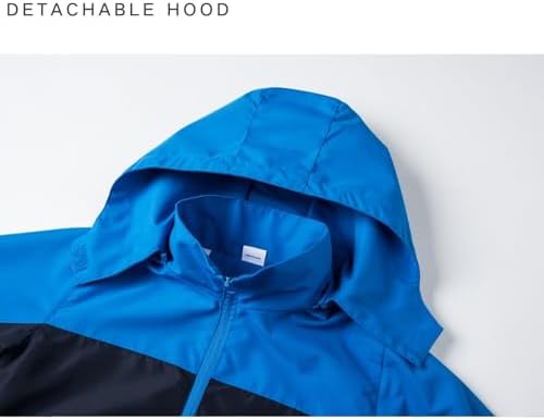 PerfectKids Boys Rain Jacket - Lightweight Water-Resistant with Zipper Reflective Details