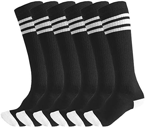 Three-Pair Stripe Tube Socks for Boys and Girls
