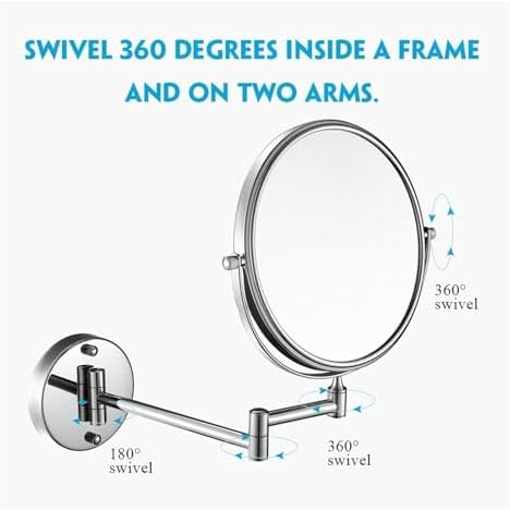 LED Lighted Wall-Mounted Makeup Mirror with Touch Sensor Switch