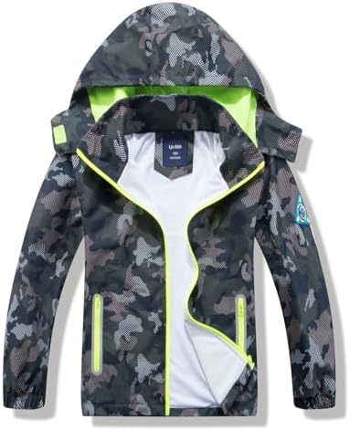 Waterproof Hooded Jacket for Kids Dinosaur Raincoat