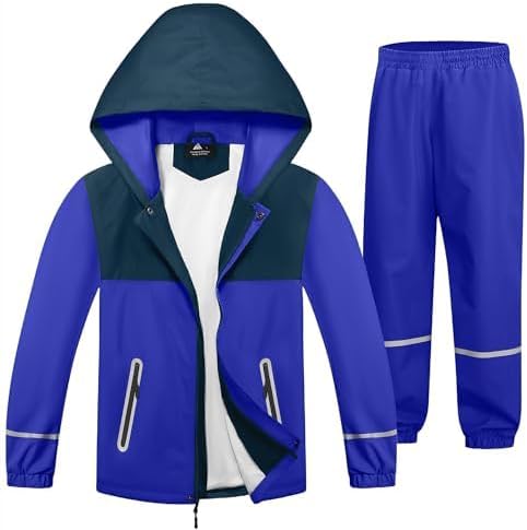 SwissWell Waterproof Reflective Kids Rain Gear for Boys