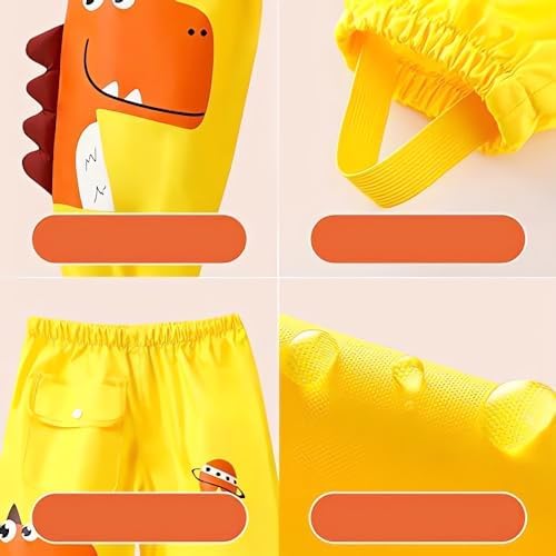 Durable Water-Resistant Rain Jacket for Kids Waterproof Stretch-Fit and Reflective