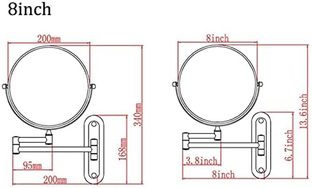 Wall-Mounted Double-Sided Makeup Mirror with Brass Frame