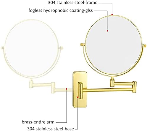 OGRAFF Wall Mounted Makeup Mirror Extendable Double Sided
