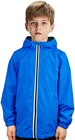 Boys Waterproof Fortunates Lightweight Windproof Fleece-Lined Rain Jackets