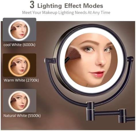 Effects Lighted Wall-Mounted Makeup Mirror