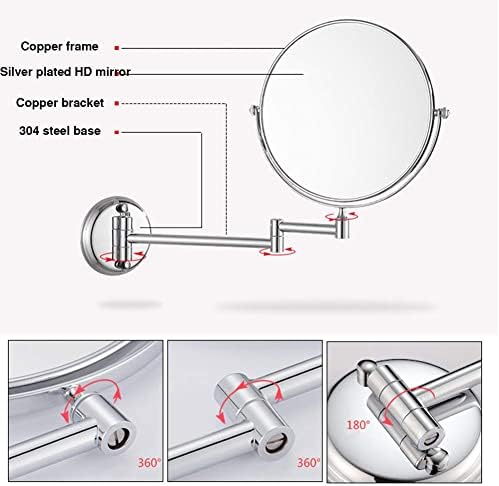 DEIHGE Wall-Mounted Makeup Mirror 8-inch with 10X 3X Magnification