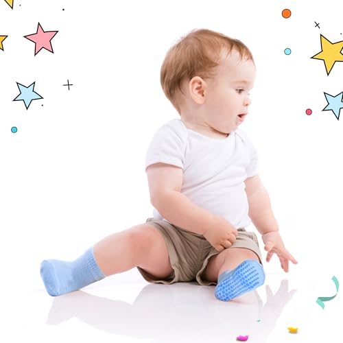 Anti-Slip Toddler Socks with Grips for Boys Girls