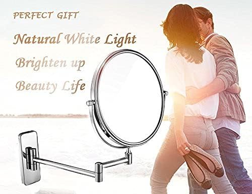 Adjustable Two-Sided Makeup Mirror with 10X Magnification