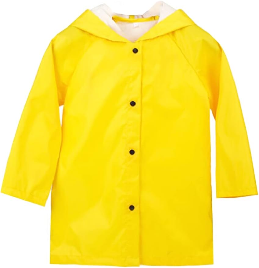 Amivoo Kids Yellow Rain Jacket - Waterproof Comfy for Boys Girls